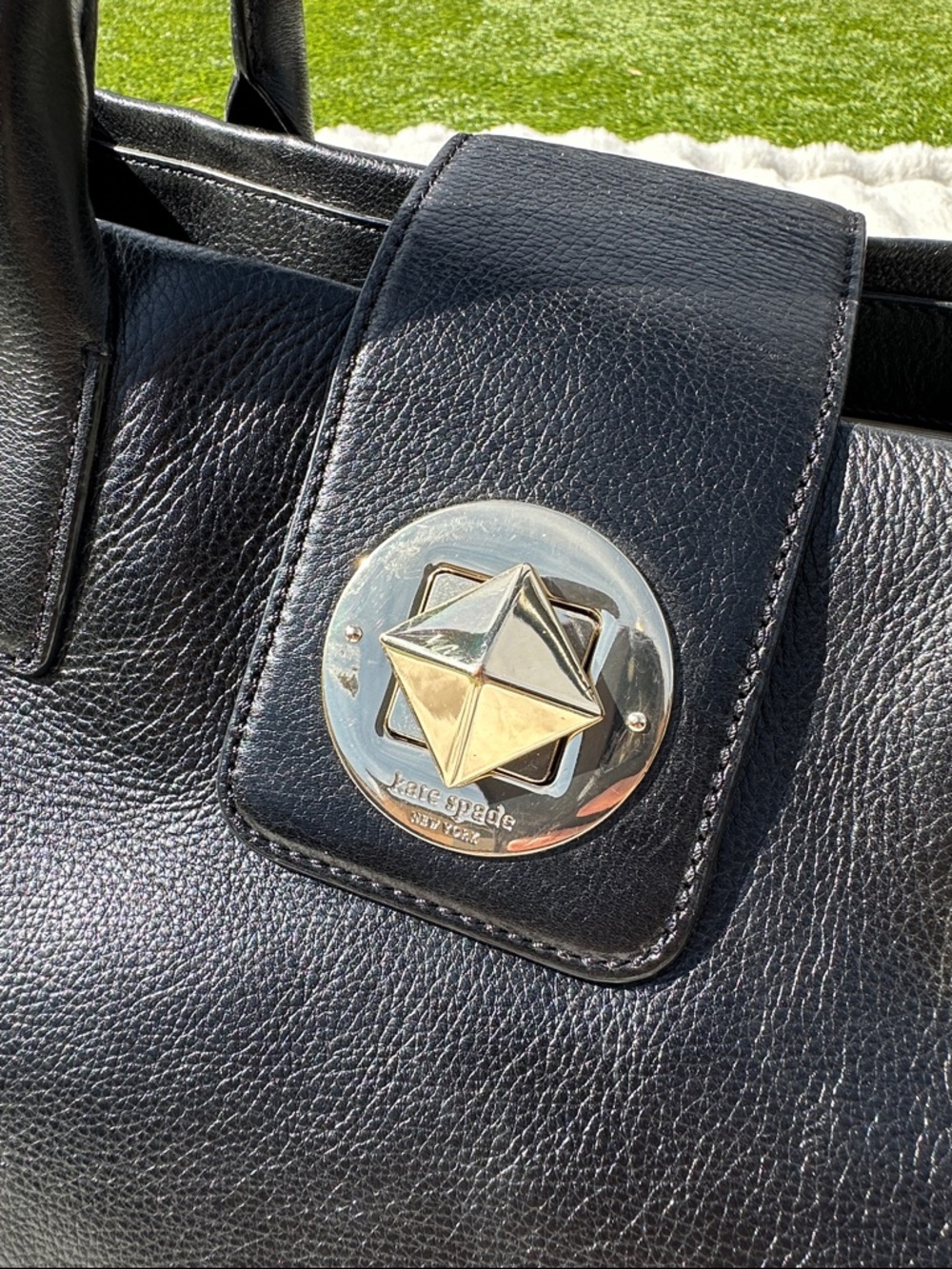 Kate spade black leather tote - Picture 3 of 15